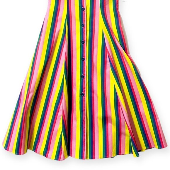 STAUD Alice Multicolor Stripe Knotted Poplin Midi Dress Size 2 NWT - Picture 9 of 16